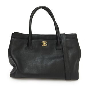 Chanel Caviar Skin Executive 2way Tote Bag Black